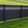 Wholesale WPC Composite Fence Panel 6ft High PVC Coated Easily Assembled Outdoor Modern Wood Plastic Composite Construction Site MegaBDM