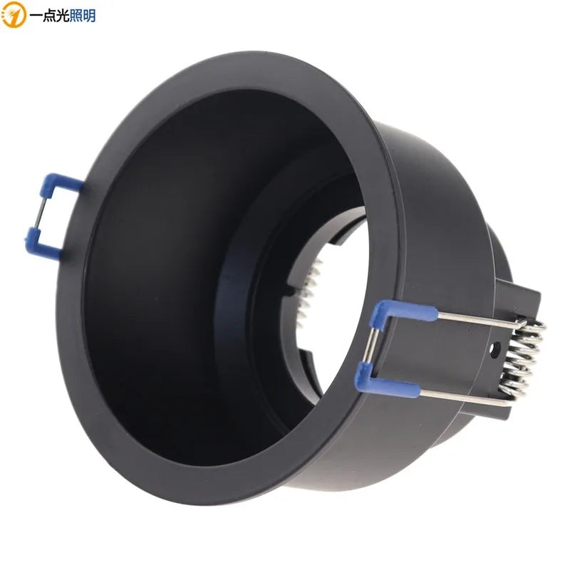 MR16 Downlight Bracket Lamp Cup Round Zinc Alloy Black Anti Glare Rotatable LED Spotlight GU10 Fixture Housing Frame