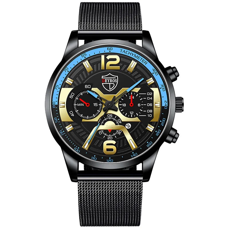 2021 Luxury Watches Male Mesh Steel Analog Quartz Wrist Watch Men Business Casual Sports Bracelet Watch Reloj Hombre