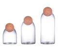 High Borosilicate Glass Jar Set Luxury Christmas Clear Vessel Candle Holders Cork Ball Lid Home Decorative New Candle Stand