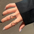 Wholesale Adjustable Copper Alloy Fashion Big Irregular Abstract Geometric Shape Rings Jewelry for Ladies