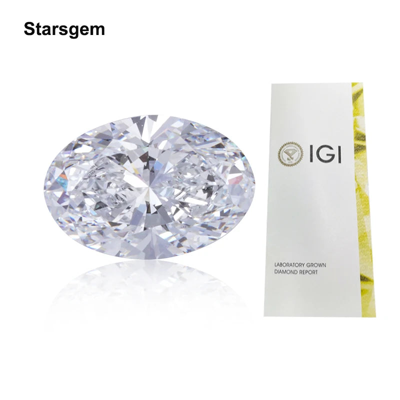 Starsgem 0.1ct 3.0ct D E VVS Oval Shape Loose Lab Grown Diamond with IGI Certificates