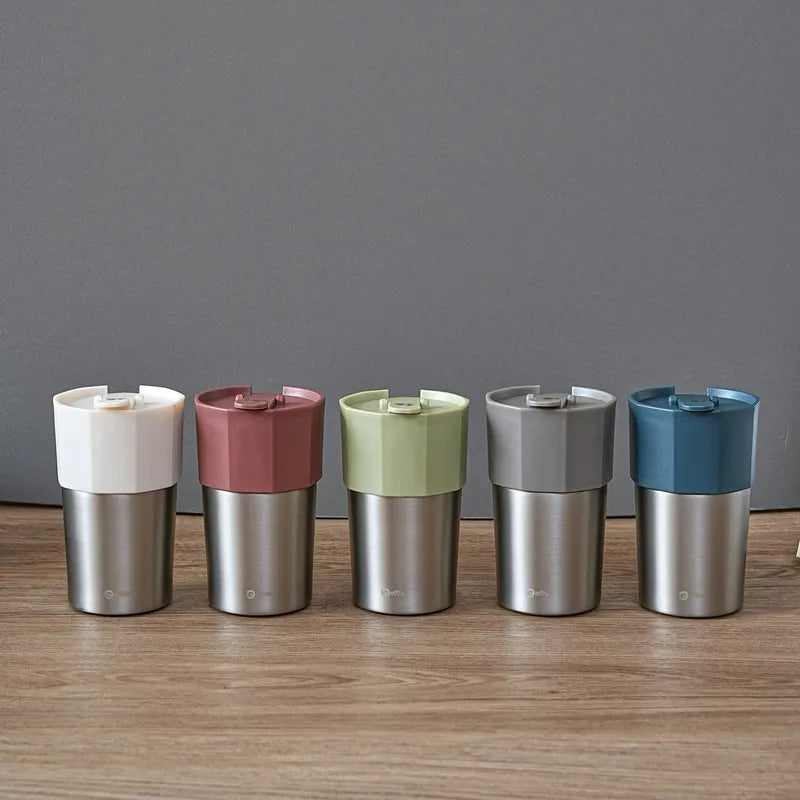 Unique Design 300ml Double Wall Stainless Steel Insulated Tumbler Coffee and Milk Cup with Flip Lid