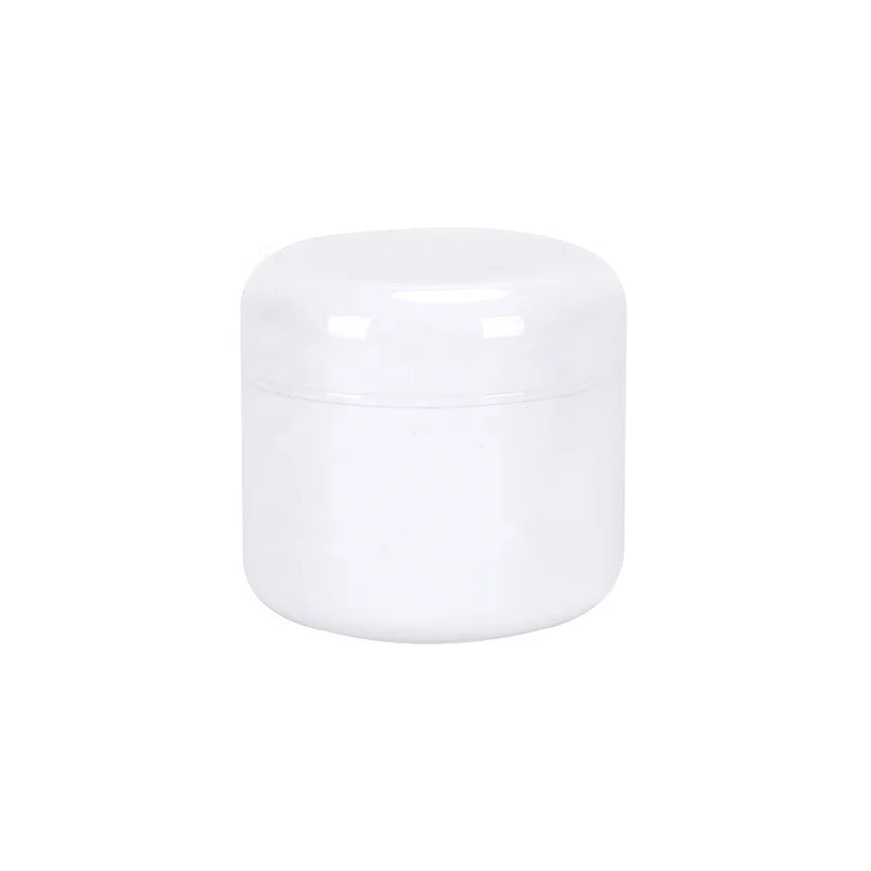 Luxury Double-Wall round Plastic Cosmetic Jar 50g 100g 150g for Facial Cream and Face Masks White Skin Care Packaging