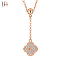 Hot Selling Four Love Hearts Pendant Necklace Gold Diamond Leaf Clover Heart Necklaces Customize Zircon Clover Necklace Women
