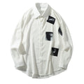 Creative Print Long Sleeve Dress Shirts Hip Hop Harajuku Urban Casual Button Donw Streetwear Shirt Tops Fashion Shirts