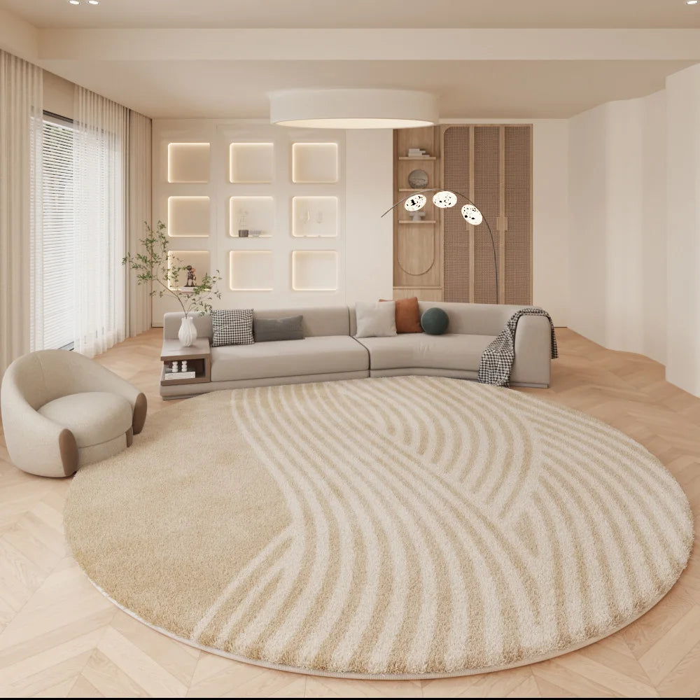 Modern Large Polyester Indoor Area Rugs Soft Fluffy Carpet Cushioned Non-Slip Feature for Living Room Bedroom Camping Car Use