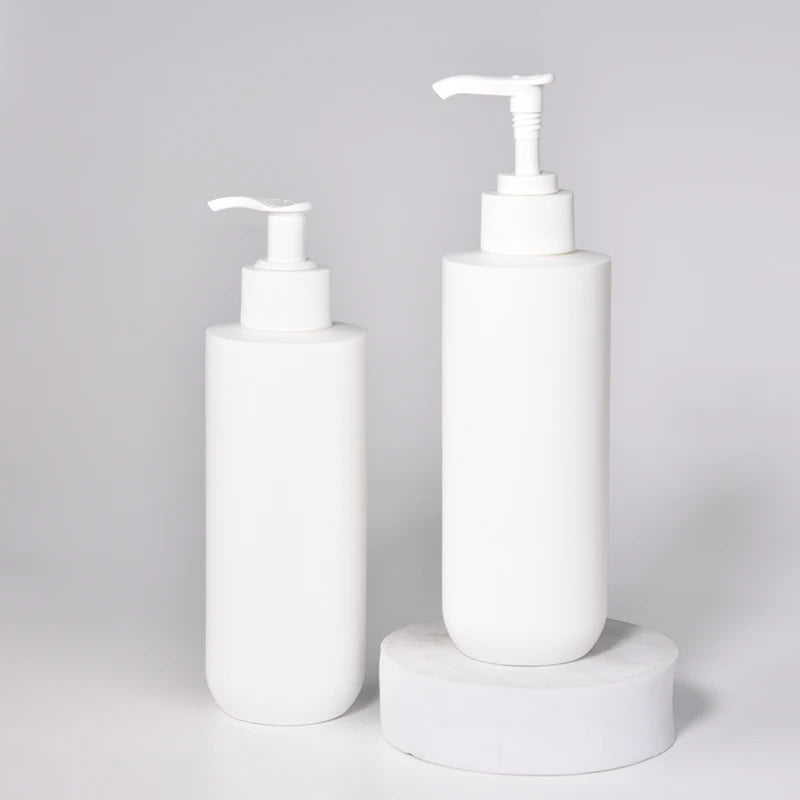 280ml Transparent Frosted PET Cosmetic Packaging Matte White Lid Toner Empty Press Bottle Shampoo False Skin Care Serum