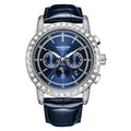 HANBORO Men's Multi-Functional Fully Automatic Mechanical Watch 5ATM Waterproof Stainless Steel Case Diamond-Inlaid Luminous
