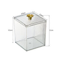 Light Luxury High-End Storage Box Transparent Desktop Dental Floss Cotton Swab Cotton Pad Organizer Storage Bins Boxes