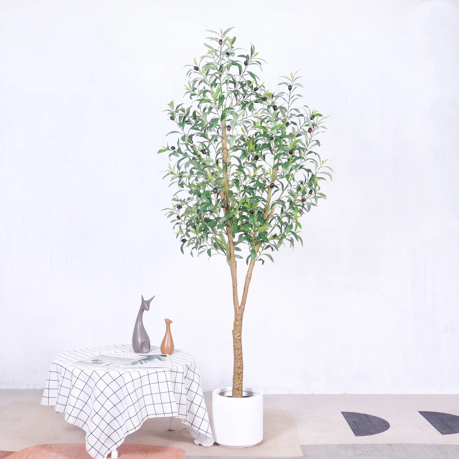 Light Luxury Large Olive Tree Artificial Plant Bonsai Indoor/Outdoor Windowsill Decoration Dense Potted 180cm Nordic Greenery