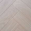 Modern Elegant Solid Wood White Oak Herringbone Smooth Multilayer UV Coated Click Lock Engineered Flooring Metallic Black for