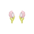 Handmade Shiny Zircon Enamel Flower Earrings Custom Exquisite Oil Dripping Stud Earrings for Women Gift