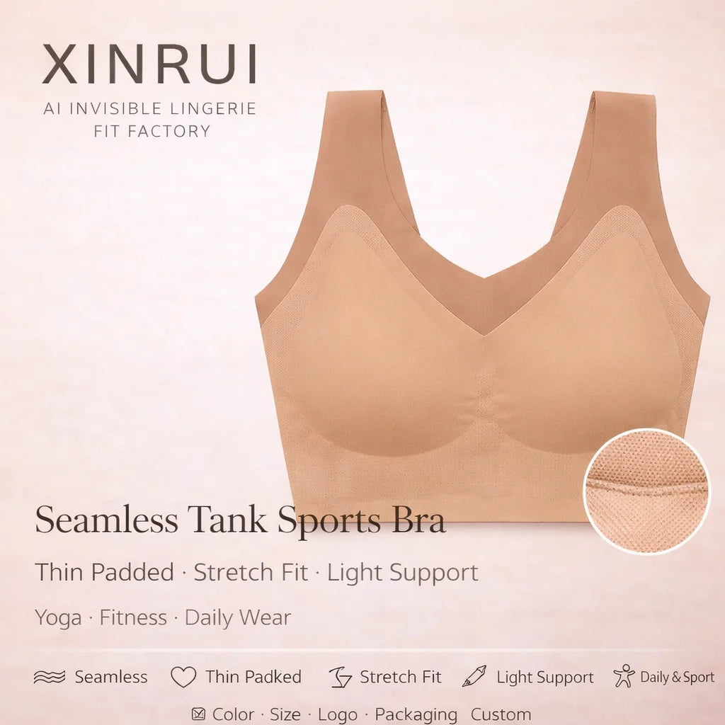 Wholesales Tank Seamless Fitness Yoga Thin Padded Sports Padded Running Push up Seamless Bra