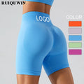 RUIQUWIN 2024 Hot Selling Women Seamless Push up Butt Scrunch Fitness Running Yoga Shorts Custom Womens Gym Girls Shorts