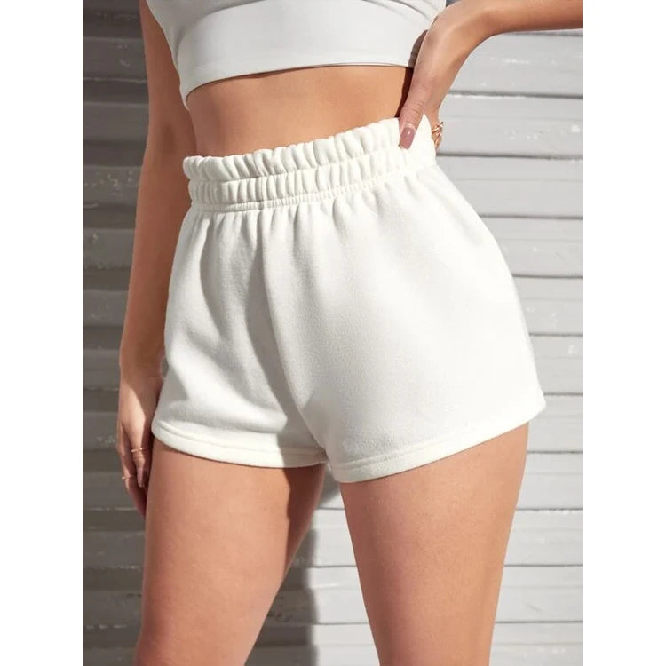 Wholesale Summer Athletic Baggy Elastic Fleece Cotton Shorts for Women Blank Custom Logo Plain Streetwear Women'S Shorts