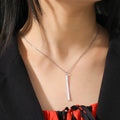 Myshape Simple Stick Necklace for Women Long Strip Pendant Necklaces Minimalist Geometric Stainless Steel Kpop Jewelry Gifts