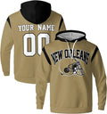 Fitspi Custom Hoodies Customized Football Sweatshirts Personalized Name Number Sports Fan Birthday Gifts for Men Women Youth