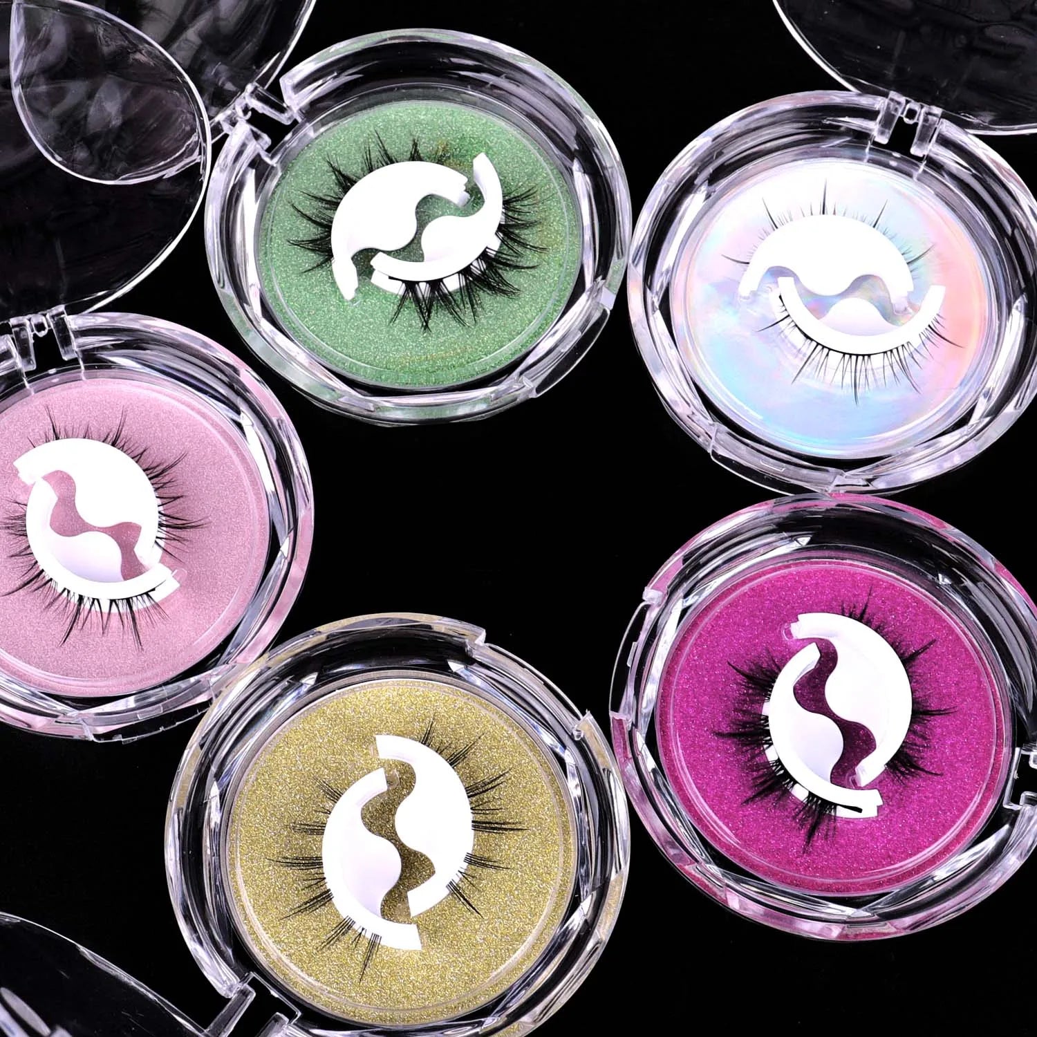 1 Pair Premium Reusable Natural Self Adhesive Mink Lashes Wholesale Custom Logo Diy Pre Glued Full Strip Eyelashes Pestanas