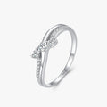Ailmay Top Quality Real 925 Sterling Silver Sparkling Cubic Zirconia Wave Shape Rings for Women Wedding Engagement Jewelry Gift