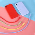 Factory Price Phone Strap Long 43cm Soft Silicone Wrist Lanyard Chain Keychain Charm Cords DIY Hang Rope