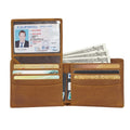 Customize Logo Vintage Design Retro Brown Bifold Crazy Horse Real Leather Wallet Full Grain Cow Genuine Leather Wallet for Men
