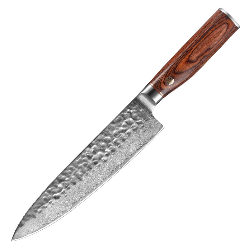 Professional Japanese Stainless Steel Kitchen Chef Knife Set 8 Inch Damascus VG10 with Pakka Wood Handle
