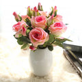 SZ0410 High Quality Artificial Velvet Roses Red Three Head Roses Festival Wedding Rose Flowers for Decor