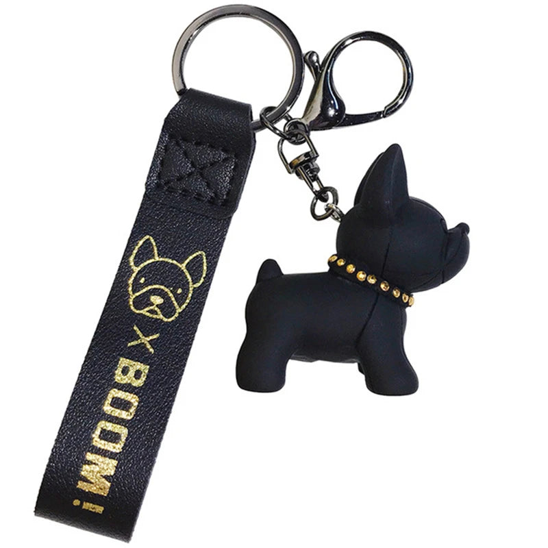 Hot Cute Dog Pendants Car Key Chain Colorful Resin French Bulldog Key Rings Bag Key Chain Jewelry