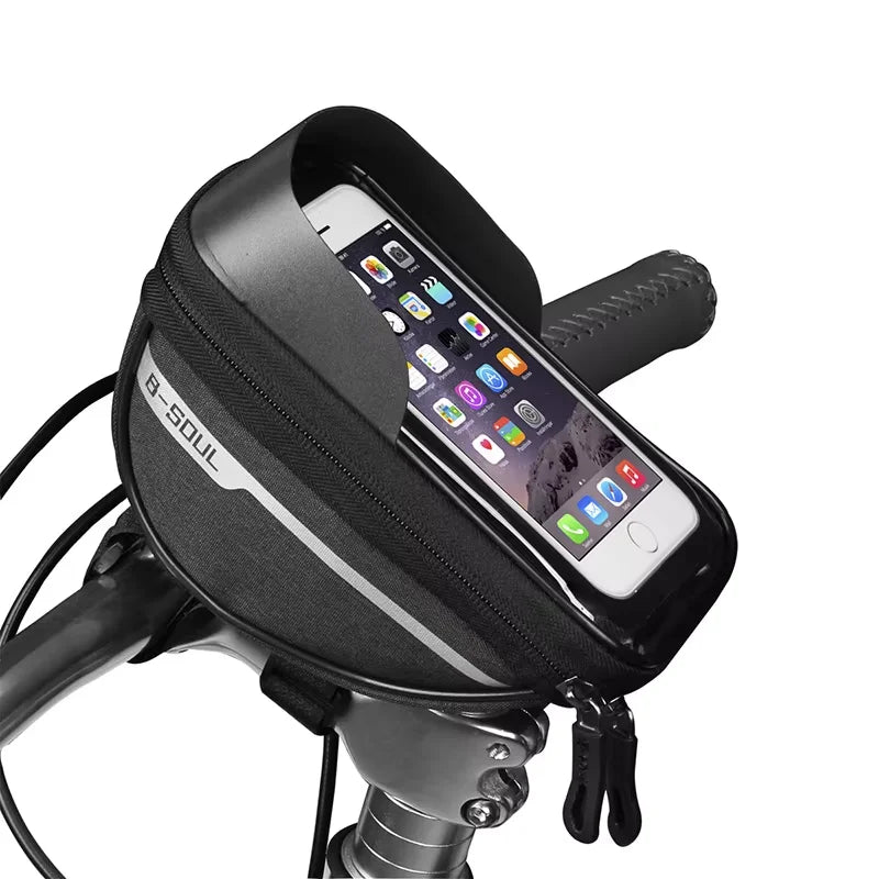 RIDERACE Mountain Bicycle Touch Screen Bag Rainproof Durable Bike Cell Phone Holder Front Frame Top Tube Bag Cycling Accessories