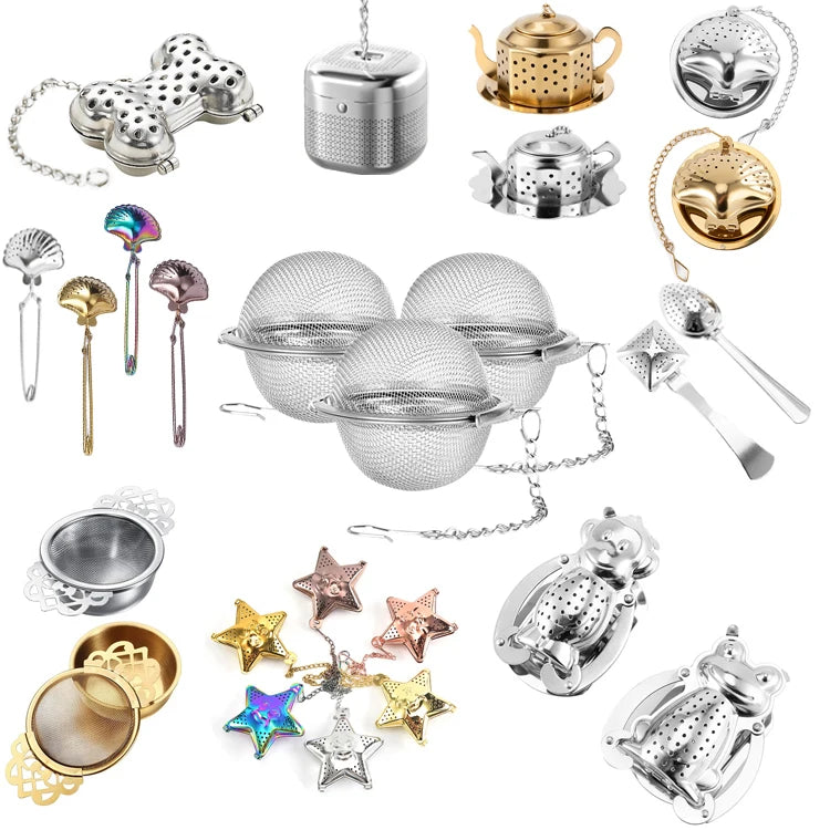 WELAND Promotional Wholesale Reusable Stainless Steel Metal Tea Infuser Filter Strainer Basket Diffuser Steeper for Loose Tea
