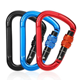 JRSGS Climbing Gear Fall Protection Camping Metal 25KN Snap Hook Locking Aluminum Carabiner Clip S7107