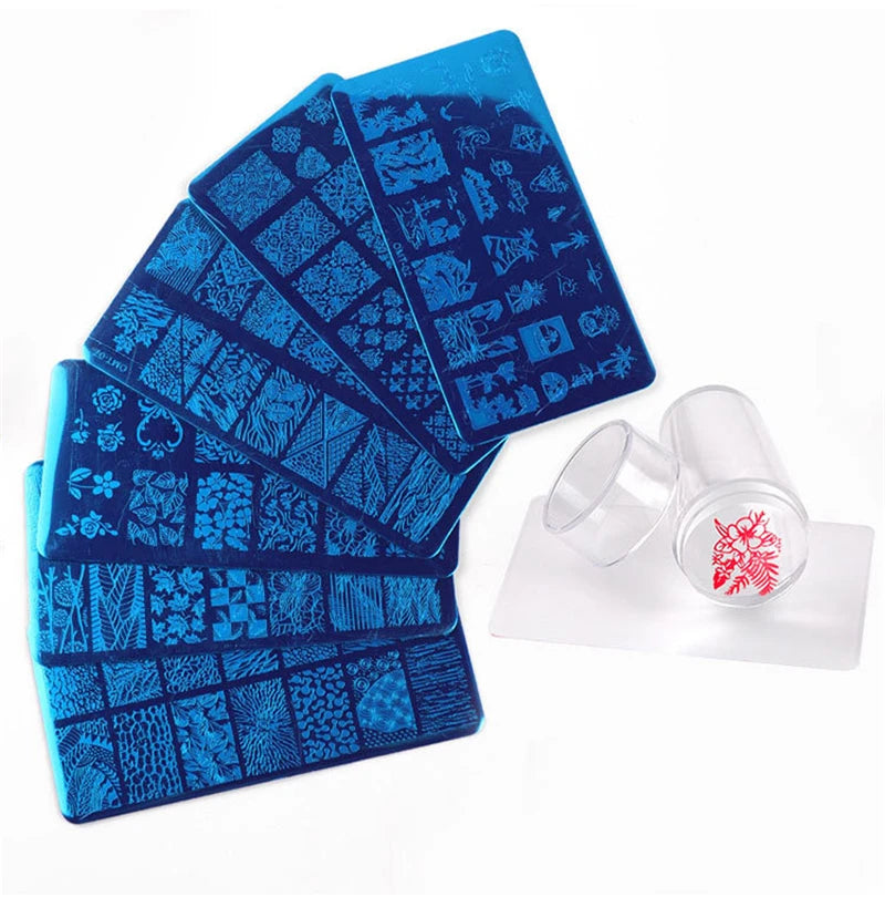 TAMAX Nail Art Decorations Stamping Plates Acrylic Stainless Steel 12 Styles Leaf Floral Printing Design Stencil Manicure
