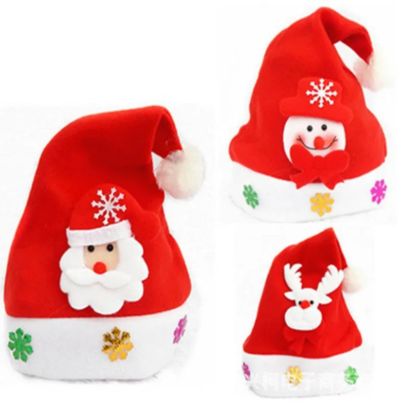 Christmas Decorations Customized Warm Winter Plush Caps Cute Snowman Christmas Hats Gift for Festival
