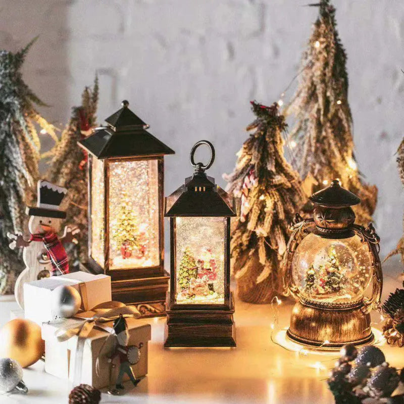 Creative Christmas Wind Lantern Music Box LED Decoration Crystal Valentine's Day Christmas Gift Romantic Wind Lantern Music Box