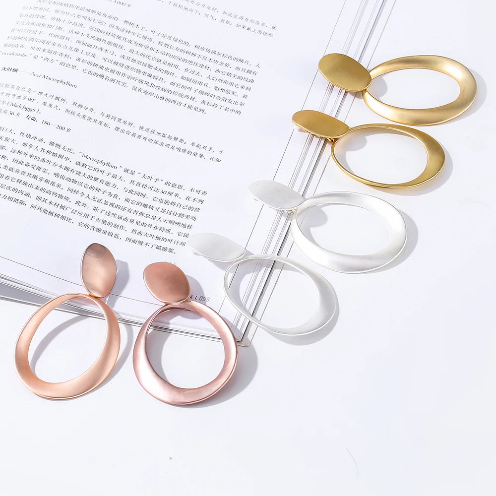 TongLing European Clip-on Earring Hypoallergenic Statement Handmade Exaggerated Circular Non-Piercing Earring for Women MegaBDM