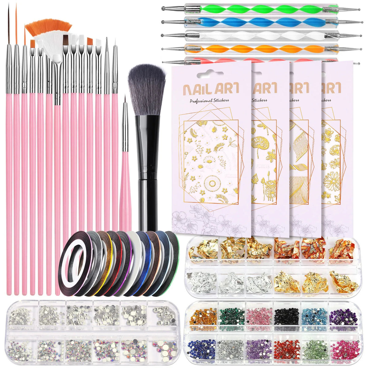 Best Price Professional Acrylic 3D Glitter Nails Art Decoration Tool Set Kit Manicure Set
