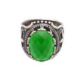 High End Design Wedding Stainless Steel Emerald Green Jewelry Viking Charm Ring Holder Man Rings with Stones