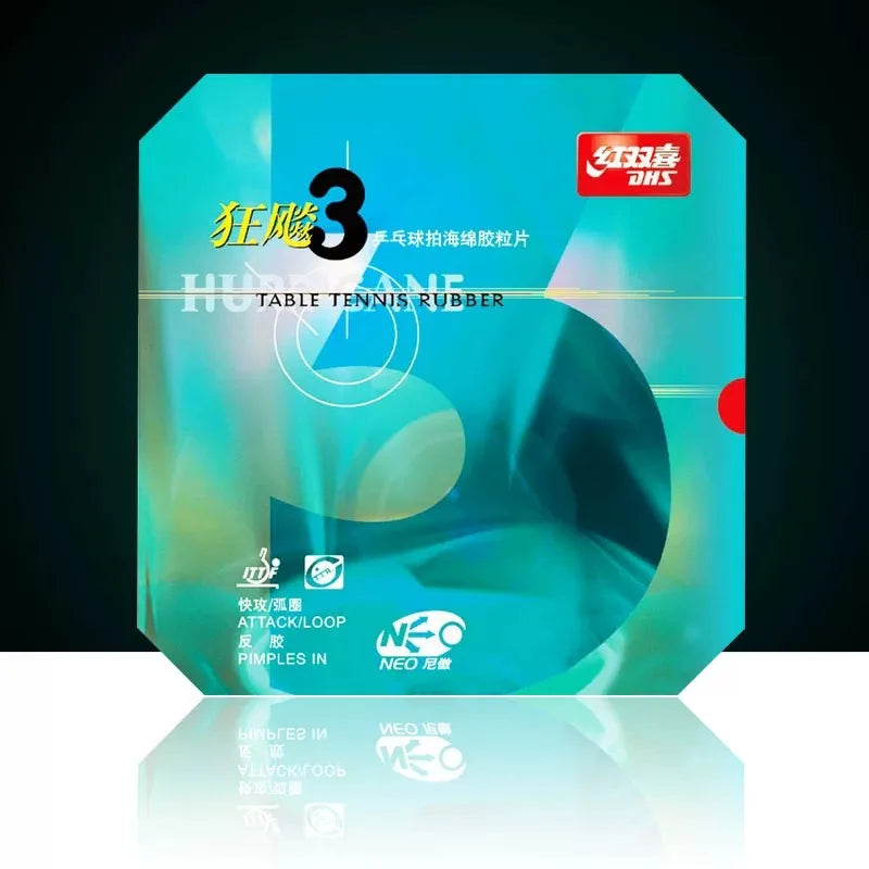 DHS Neo Hurricane 3 Table Tennis Rubber Provincial Version Orange Sponge ITTF Approved Sticky Ping Pong Rubber Sheet