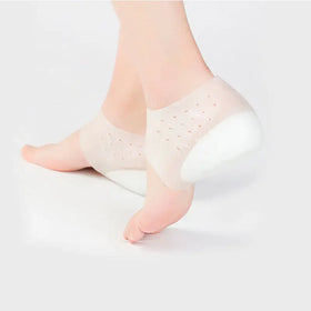 JHZ166 Unisex Silicone Invisible Height Increase Insoles Gel Heel Pain Socks Plantar Fasciitis Silicone White One Size Fits