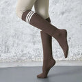 Wholesale Fashion Striped Tube Knee High Grip Socks Long Anti Slip Pilates Yoga Socks for Women
