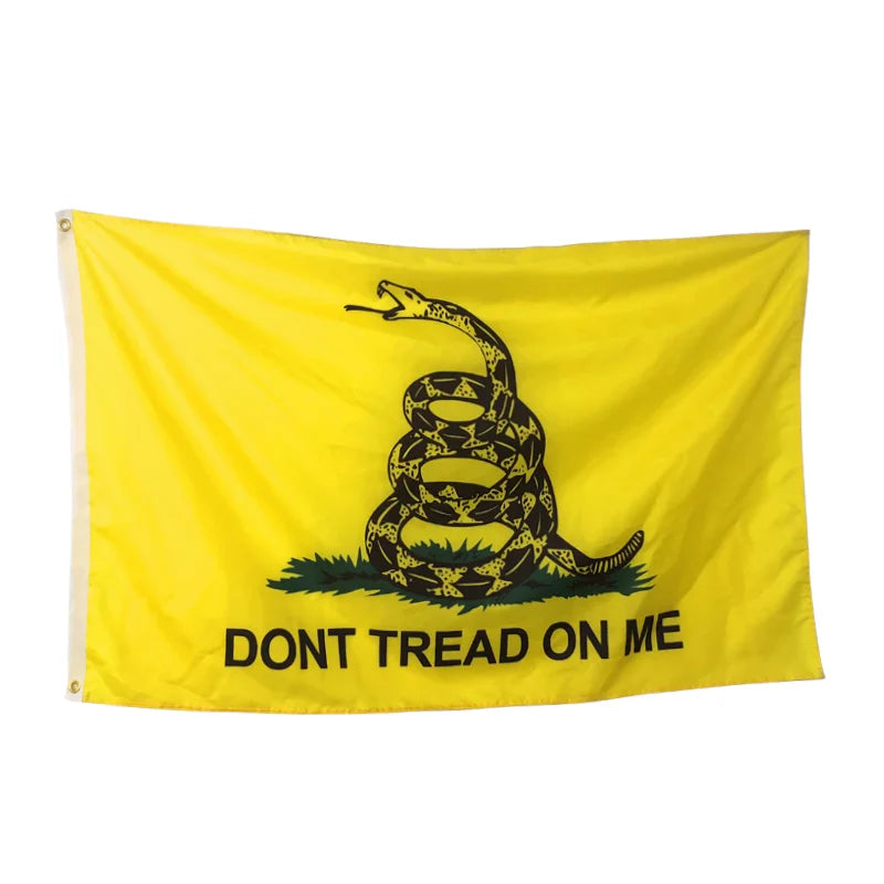 Wholesale High Quality 100% Polyester Yellow Snake Don't Touch Me Gadsden Flag