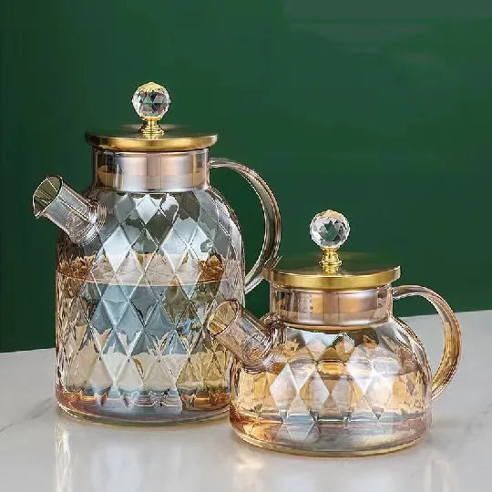 Multi-Purpose Glass Pitcher Heat Resistant Borosilicate Glass Carafe Tea Kettle Glass Pitcher 800ml 1000ml 1500ml 1800ml