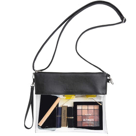Clear Crossbody White Clutch Purse Stadium Approved Women's Wristlet Handbags Clear Concert Bucket Bags for Women