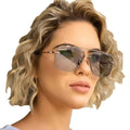 STORY STY5319 Modern Design Fashionable Metal Shades Trendy Women Men Sun Glasses Double Bridge Square Sunglasses