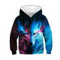 Fitspi Wholesale Wolf 3d Oversized Mens Boys Hoodies Girls Teenagers Children's Sweatshirt Sweat Shirt Child Kids Clothes