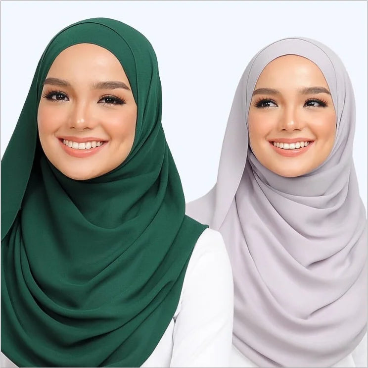 Malaysia Summer Ethnic Bubble Silk Scarf Custom Logo Printed Chiffon Cover Headscarf for Muslims Wholesale Traditional Shawls