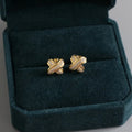 French Vintage 14K Gold Plated Pure 925 Sterling Silver Geometric Newliner Stud Earrings for Women Girls