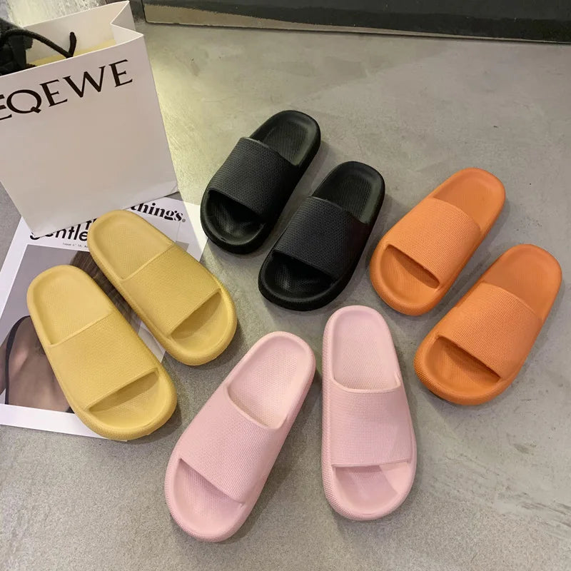 Hot Selling Lady's slippers with Thick Soles Spring Bathroom Muffin slippers Non-slip Silent Soft-soled slippers
