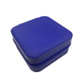 Wholesale Custom Small Travel Navy Blue Velvet Zipper Necklace Jewellery Ring Packaging Storage Gift Jewelry Box Organizer Case